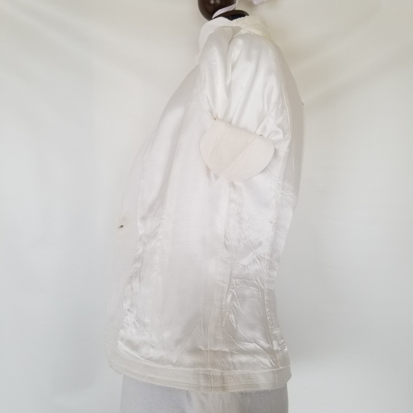 ✅#911B Classiques Entier White Fringe Jacket PS 3D Flower Buttons Gold/White - Picture 9 of 14